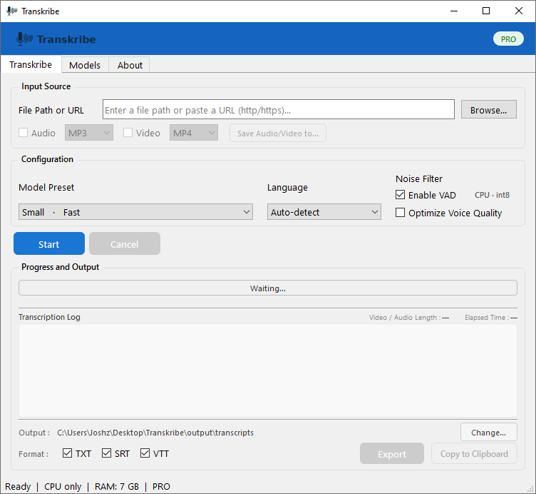 Transkribe app screenshot